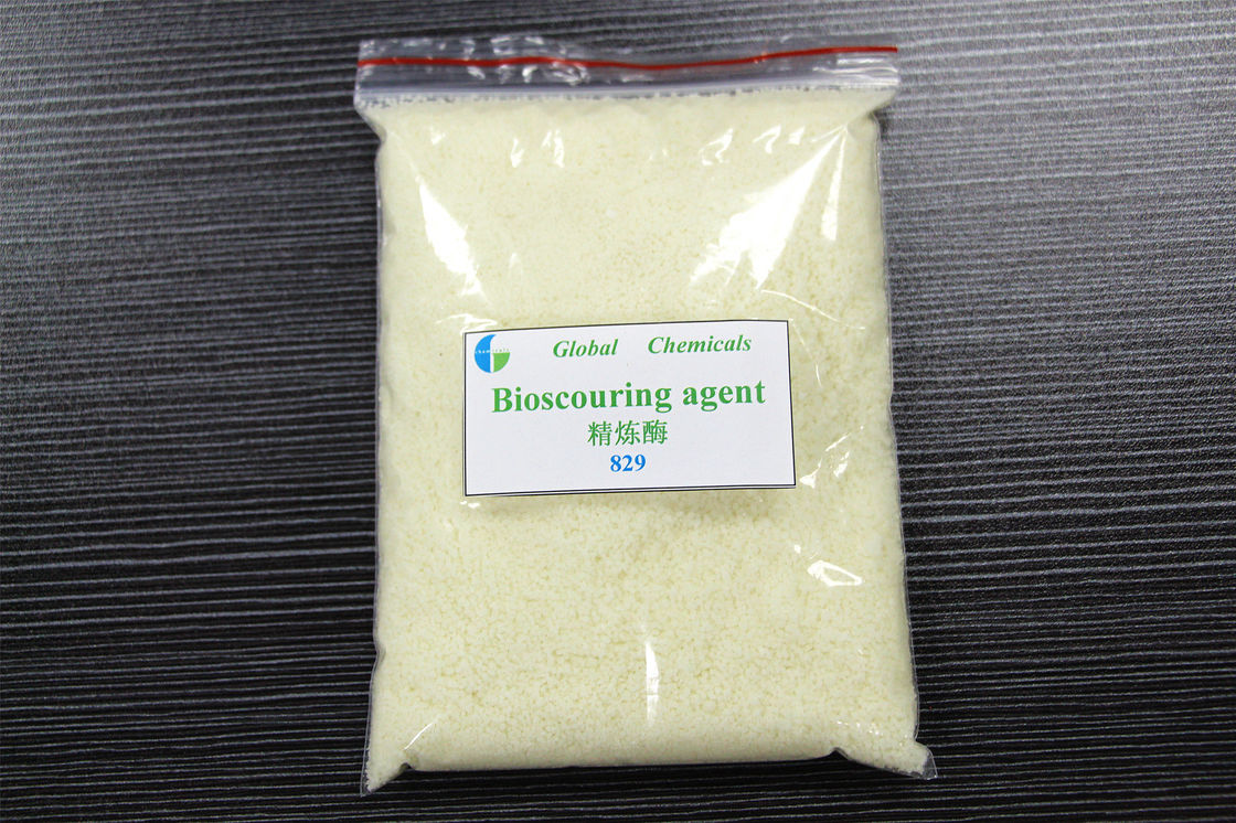 Pale Yellow Powder Washing Enzymes Less Weight / Loss Bioscouring Agent 829
