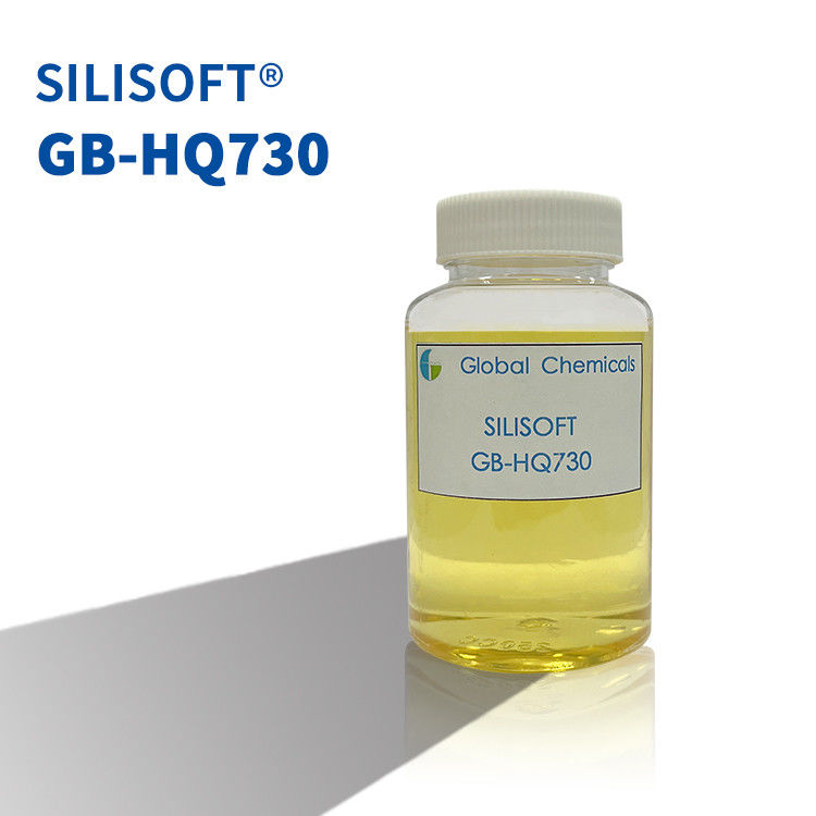 Silicone soyeux SILISOFT GB-HQ730 utilisé pour la finition lisse et douce des fibres naturelles, des fibres synthétiques et de leurs mélanges