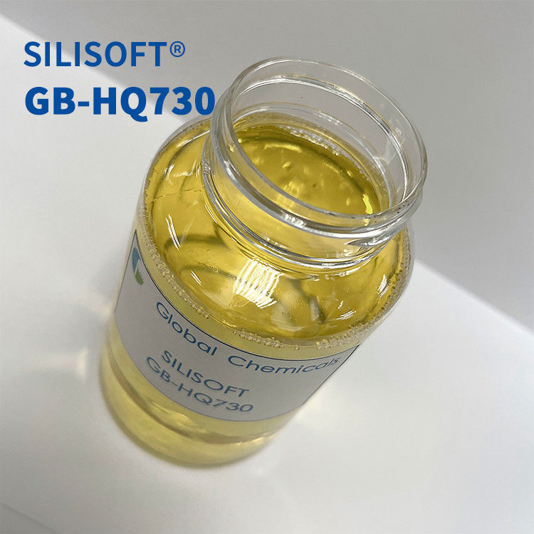 Silicone soyeux SILISOFT GB-HQ730 utilisé pour la finition lisse et douce des fibres naturelles, des fibres synthétiques et de leurs mélanges