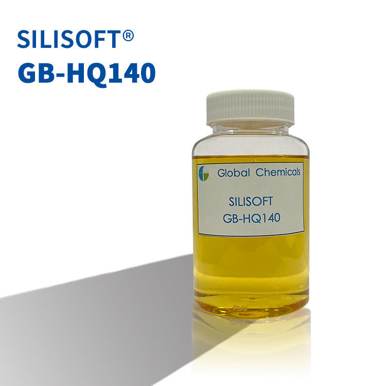 Légèrement jaune, hydrophile, adoucisseur de silicone pour tissus de coton SILISOFT GB-HQ140 avec une bonne douceur et une poignée interne douce