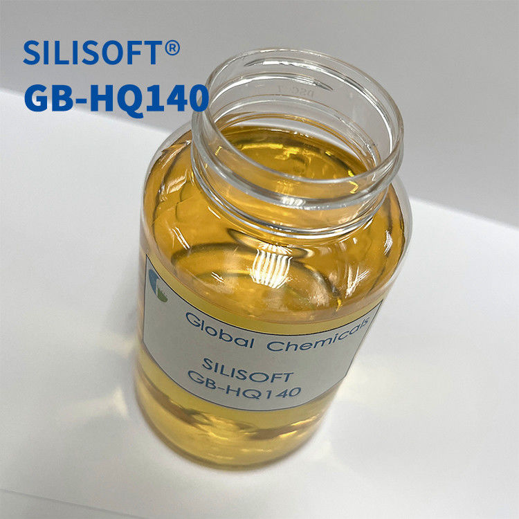 Légèrement jaune, hydrophile, adoucisseur de silicone pour tissus de coton SILISOFT GB-HQ140 avec une bonne douceur et une poignée interne douce