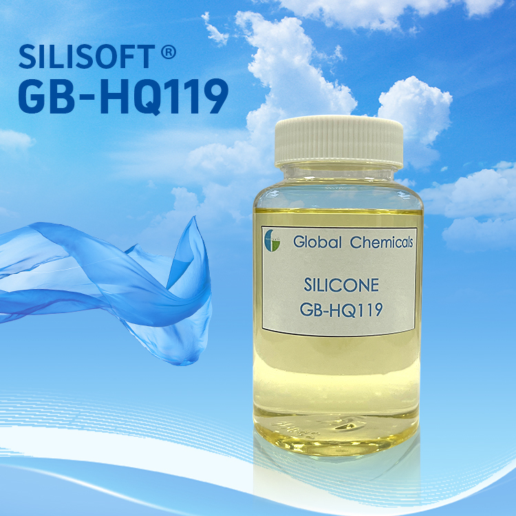 Silicone hydrophile à haute concentration SILISOFT GB-HQ119 pour la finition des poignées des tissus d'impression en coton et T/C