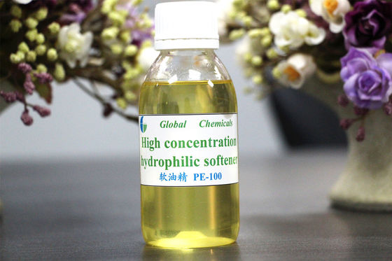 Liquide jaune pâle à haute concentration, adoucisseur cationique hydrophile PE-100