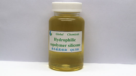 Huile de copolymère en silicone organique de bloc transparent jaune pâle QS-318