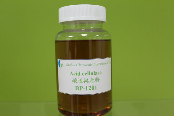 Enzyme de cellulase acide faible en poids, enzyme textile liquide jaune brun