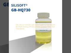 Silicone soyeux SILISOFT GB-HQ730 utilisé pour la finition lisse et douce des fibres naturelles, des fibres synthétiques et de leurs mélanges
