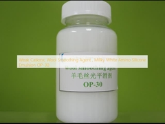 Agent de lissage de la laine cationique faible, émulsion de silicone aminé blanc Millky OP-30