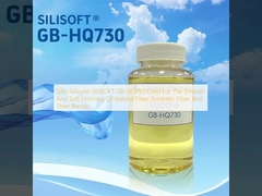 Silicone soyeux SILISOFT GB-HQ730 utilisé pour la finition lisse et douce des fibres naturelles, des fibres synthétiques et de leurs mélanges