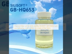 Silicone souple et moelleux en fibres chimiques SILISOFT GB-HQ653 à faible jaunissement et sans effet sur l'ombre du tissu