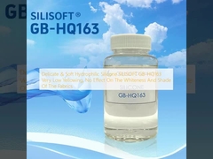 Silicone hydrophile délicat et doux SILISOFT GB-HQ163 très faible jaunissement, pas d'effet sur la blancheur et l'ombre des tissus