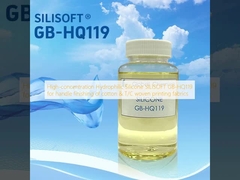 Silicone hydrophile à haute concentration SILISOFT GB-HQ119 pour la finition des poignées des tissus d'impression en coton et T/C